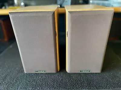 MISSION MS-50 2-way Reflex Bookshelf Speakers 6 Ohms 20-50 Watts Blonde TESTED • $39.99