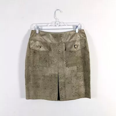 100% Silk Vintage Skirt Vera Cristina For Shekou Neutral Mini Skirt Size 8 • $25