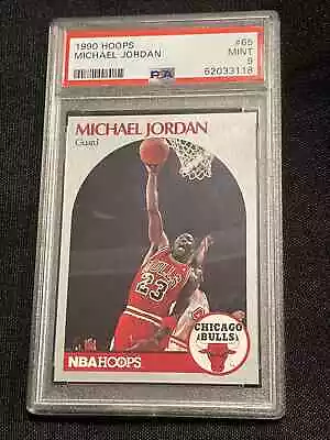 1990-91 Hoops #65 Michael Jordan PSA 9 Mint Bulls HOF  THE GOAT  SWEET CARD • $45