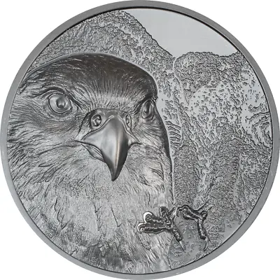 2023 Mongolia Wild Mongolian Falcon 2oz Silver Black Proof Coin • $154.53