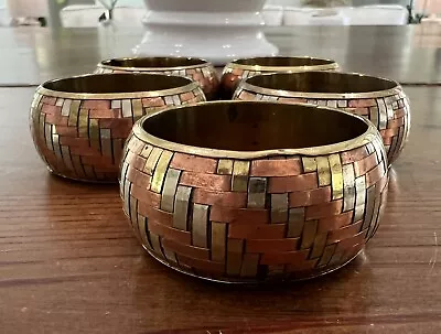 Vintage Brass Copper Silver Napkin Rings (5) • $19.99