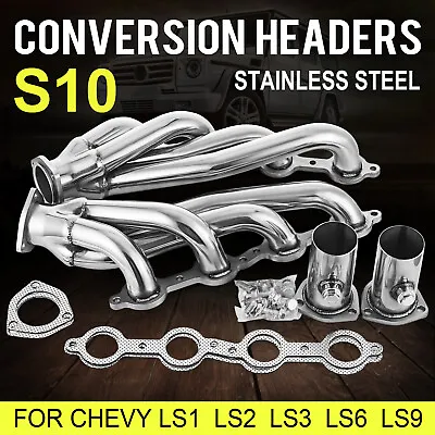 Set Swap S10 Conversion Headers For Chevy LS1 LS2 LS3 LS6 LS9 LS Engines 5.3 6.0 • $99.99