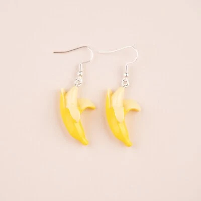 Cute Adorable Banana Go Bananas Hook Dangle Drop Earrings Novelty Gift • $8.95