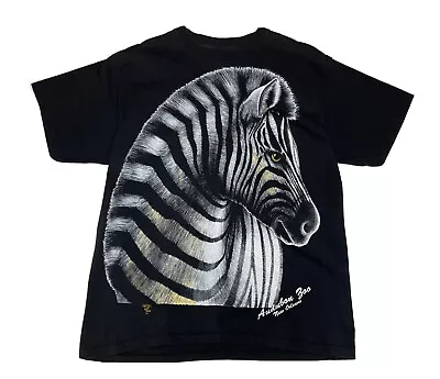 Vintage 90s Zebra Animal Zoo Nature T-Shirt Size XL USA Made Outdoors • $29.95