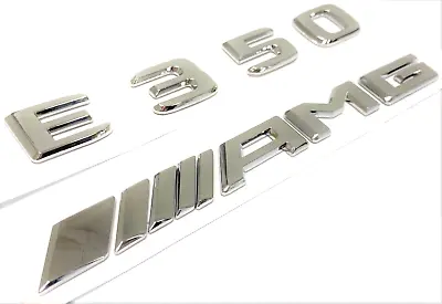 #2 Chrome E350 + Amg Fit Mercedes E350 Rear Trunk Emblem Badge Nameplate Decal • $22.99