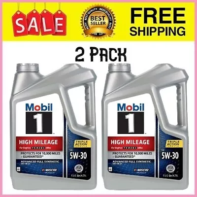 Mobil 1 High Mileage Full Synthetic Motor Oil 5W-30 5 Quart • $42.45