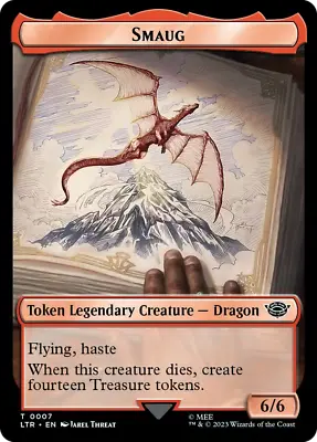MTG Smaug // Food (0023) Double-Sided Token (Surge Foil) [LTR] • £2.99