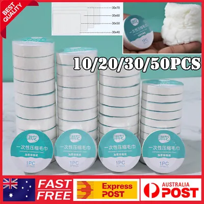 $10.96 • Buy 10-50Pcs Travel Compressed Towels Tablet Wash Cloths Camping Large Face Towel AU