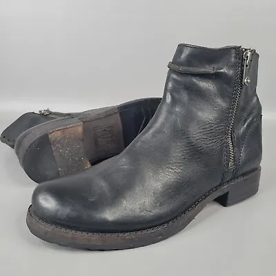 Frye Veronica Seam Short Moto Double Zip Black Ankle Boots Women's Size 8 B • $59