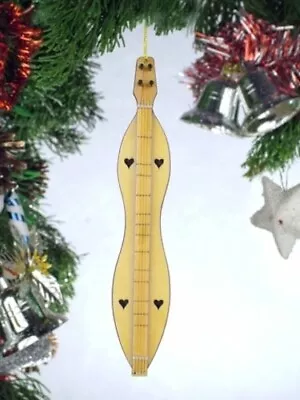 4  Dulcimer Wooden Musical Instrument Christmas Ornament Gift Boxed Od • $13.88