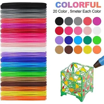 PLA 1.75mm 10/20 Colours 3D Pen Filament Plastic Rubber Printing Filaments • $13.45