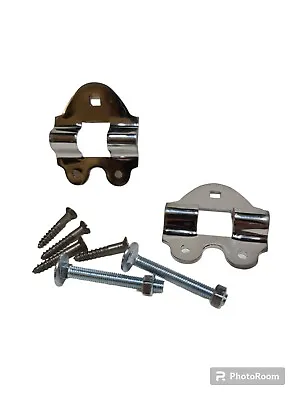 Pair Small 3 Hole Nickel SWING IRON BRACKETS & Fixings For Rocking Horse Stand • $27.39
