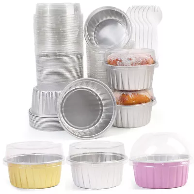 Cupcake Liners With Lids Mini Aluminum Foil Baking Cups Muffin Liners Tin Party • $12.34