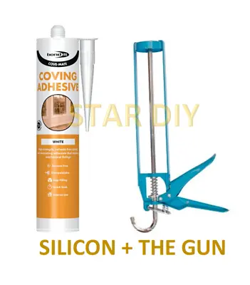 Cove-mate Coving And Decorating Adhesive Gap-filling Quick Grab Skirting + Gun • £11.87