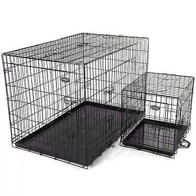 £76.99 • Buy Dog Cage Pet Puppy Metal Training Crate Carrier Black S M L XL XXL Sizes Easipet