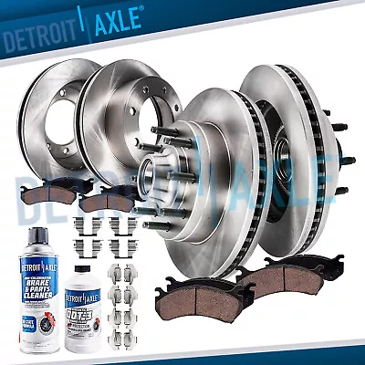 Front Rear Disc Rotors Ceramic Brake Pads For 2008-21 Ford E-150 E-250 E-350 SD • $389.89