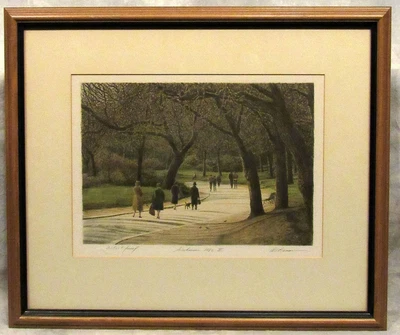 $281.85 • Buy Vintage Framed Artist Proof AUTUMN 1982 IV Signed In Pencil HAROLD ALTLMAN Park 