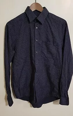 RM Williams Navy Cotton Button Front Long Sleeve Shirt Size S VGC • $28