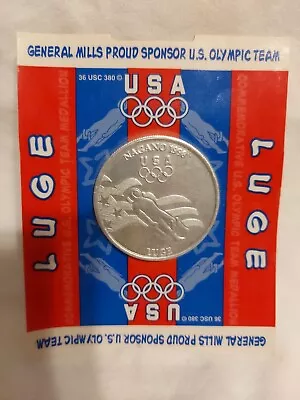 USA Commemorative Luge Olympic Sport Medallion Coin Nagano 1998 New • $8