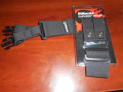 $23.15 • Buy NEW DiMarzio ClipLock Elastic Stretch Quick Release 2  Guitar Strap, BLACK NYLON