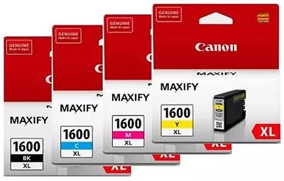 Canon GENUINE MAXIFY 1600 PGI-1600XL C M Y BK Inkjet Ink Cartridge • $43.95