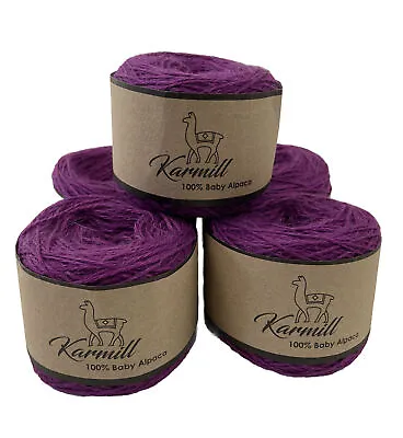 Alpaca Wool Skeins 100% Baby Alpaca Yarn Sport Weight Lot Of 5  Magenta 4I023 • $32