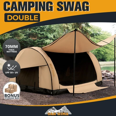 $549.95 • Buy San Hima Double Air Swag Camping Swags Canvas Dome Tent Free Standing 70mm