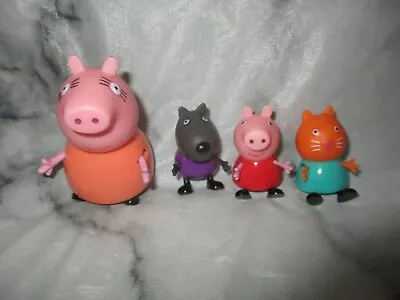 4 X Peppa Pig Figures Bundle - Peppa Mummy Pig Candy Cat Danny Dog  • £6.99