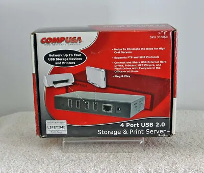 USB 2.0 4-port Storage & Print Server CompUSA New In Box • $19.98