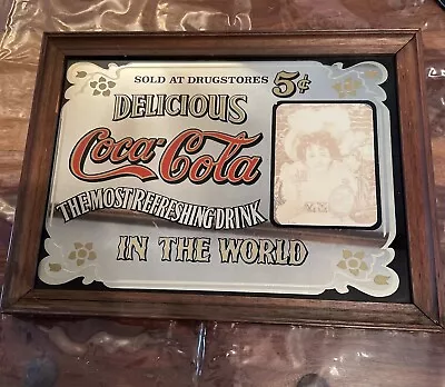 Coke Coca Cola Vintage Retro Pub Mirror Advertising Memorabilia Man Cave • £18.50