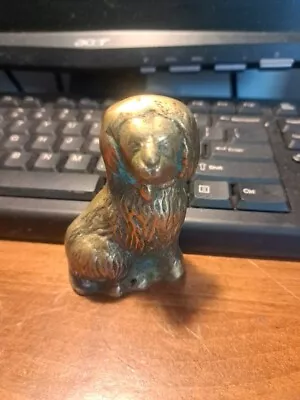 Vintage Brass Staffordshire Style King Charles Spaniel Dog Paperweight 3  • $5