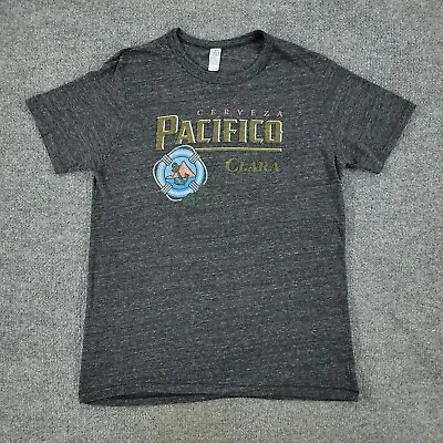 Cerveza Pacifico Shirt Men's Large Gray Clara Alcohol Logo Graphic Short Sleeve • $9.99