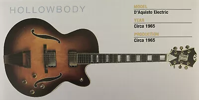 Circa 1965 D'Aquisto Electric Hollow Body Guitar Fridge Magnet 5.25 X2.75  NEW • $4.15