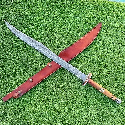 34  Stunning Custom Handmade Forged Damascus Steel Hunting Viking Sword Ex-7410 • $28