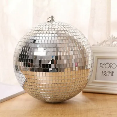 10Cm Disco Mirror Glitter Ball Lightweight Silver Bar Party DJ Stage Decora • £7.98