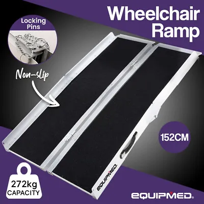 EQUIPMED 152cm Wheelchair Ramp Threshold Portable Disabled Access Folding Steps • $234