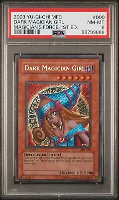 2003 Yugioh 1st Ed Mfc-000 Dark Magician Girl Secret Rare Psa 8 Nm • $1199.95