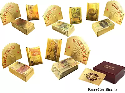 £3.49 • Buy 24K Gold Plated Playing Cards Poker Game Deck Wooden Gift Box 99.9% Certificate