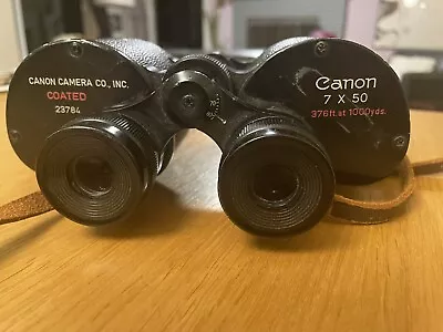 Vintage Canon Coated Optics 7x50 Porro Prism Binoculars 376ft At 1000 Yards • $25