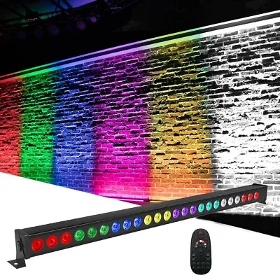 RGB Light Bar Wall Wash Effect Stage Lighting 24LED DMX DJ Disco Party W/Remote • £56.99