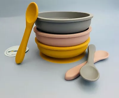 Baby / Toddler Silicone Pasta Bowl And Spoon - Soft Weaning Set  - 2 Piece • £5.99