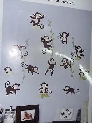 Monkey Climbing Tree Wall Decals Jungle Animals Wall Stickers Kids Room Baby T7 • $16.99