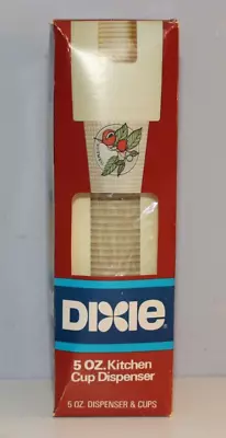 DIXIE 5oz KITCHEN CUP DISPENSER & SPICE THEMED CUPS NOS NEW IN SEALED BOX 1984 • $30