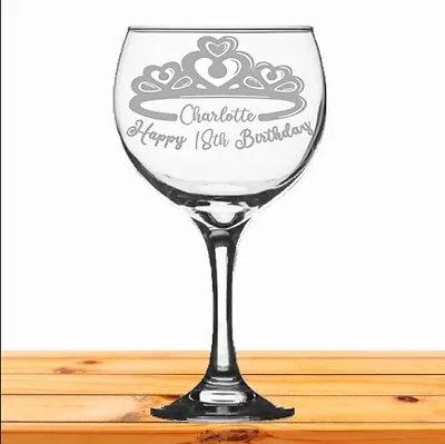 £9.99 • Buy Personalised Engraved GIN Glass Gift Birthday Presents 18th 21st 30th 40th 50th