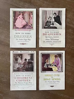 Vintage Singer Sewing Library Books Four Booklet Pack 4 Set 1930’s - No Box • $14
