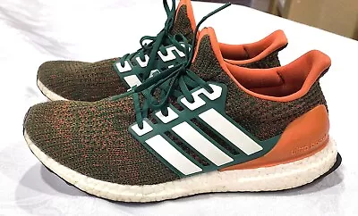 ADIDAS UltraBoost 4.0 Miami Hurricanes 2018 Orange Green Men's Sneakers Size 12 • $42.50