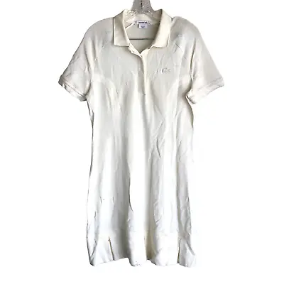 Lacoste Women's Polo Dress Size 42 US L Beige Stretch Short Sleeve Active • £64.72
