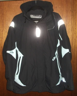 $124.99 • Buy Womens GILL OS2 Sailing Jacket Black W/ Blue Trim Hooded Size 12 Style OS21JW