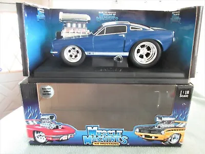 1-18 Scale Muscle Machines '66 Mustang Gt 350 Blue W/ White Stripes • $44