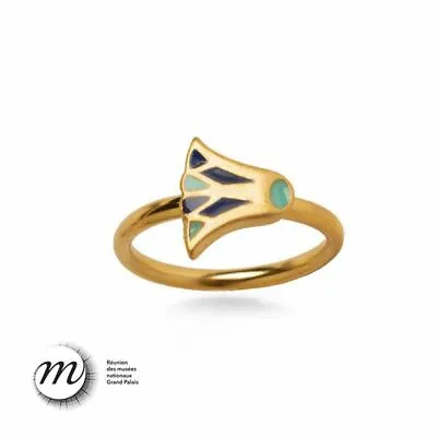 $28 • Buy Manufactured In USA Egyptian Petite Lotus Ring, Adjustable Gold Finish